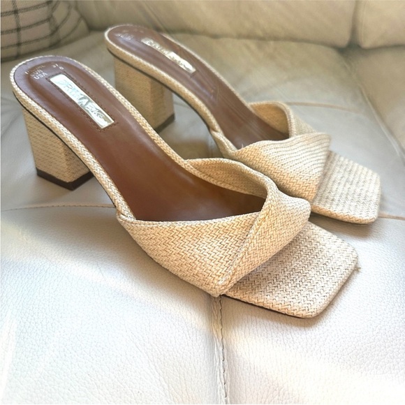 Women's Tan Woven Heels - Picture 2 of 3